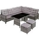 Rattan Lounge Barletta grau/hellgrau