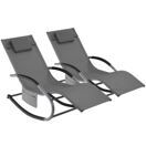 Gartenliege Taya grau 2er Set