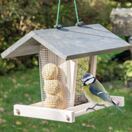 Vogelhaus Futterküche wetterfest aus Holz & mit Dach zum Befüllen