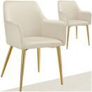 Armlehnstuhl Avane, Samtoptik, gepolstert beige 2er Set