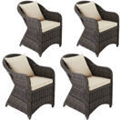 4 Rattansessel mit Aluminiumgestell grau 4 Rattansessel mit Aluminiumgestell grau