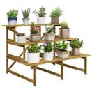 Pflanzentreppe 3 Stufen 120x80x78cm aus Tannenholz