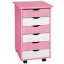 Rollcontainer aus Holz, rosa