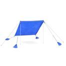 Strandzelt Sonnensegel mit 2 Stangen 210 x 210 x 200 cm blau Strandzelt Sonnensegel mit 2 Stangen 210 x 210 x 200 cm blau