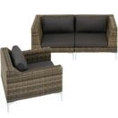 Modulares Rattanset Villanova Set 1 - 2-Sitzer (Ecke links + Ecke rechts + Sessel) Modulares Rattanset Villanova Set 1 - 2-Sitzer (Ecke links + Ecke rechts + Sessel)