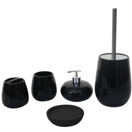 5-teiliges Badset Badaccessoires Keramik schwarz 5-teiliges Badset Badaccessoires Keramik schwarz