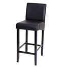 Barhocker Barstuhl Lancy Holz schwarz matt dunkle Beine Kunstleder