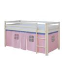 Hochbett Kinderbett 90x200cm aus Holz Weiss-Rosa Hochbett Kinderbett 90x200cm aus Holz Weiss-Rosa