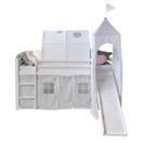Hochbett Kinderbett 90x200cm Weiss-Grau Hochbett Kinderbett 90x200cm Weiss-Grau
