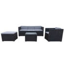 Rattanlounge Set SALERNO anthrazit