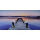 LED-Bild Leinwandbild Steg flackernd LED-Bild Leinwandbild Steg flackernd