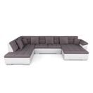 Ecksofa ARIA links taupe/weiss