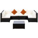 Rattanlounge RAVENNA schwarz
