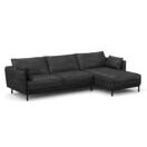 Ecksofa Leder ELVIS rechts anthrazit
