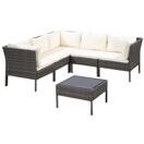 Rattanlounge BARI grau