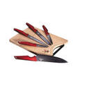 Berlinger Haus 6-teiliges Messerset mit Bambus Schneidebrett Burgundy