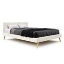 Lederbett ELVAR 160 x 200 cm weiss