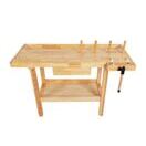 Werkbank mit Schraubstock Holz 126 x 50 cm