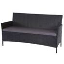 Poly-Rattan Gartenbank Halden 3-Sitzer anthrazit, Kissen anthrazit Poly-Rattan Gartenbank Halden 3-Sitzer anthrazit, Kissen anthrazit