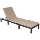 Rattan Sonnenliege Liegestuhl ~ Basic braun Kissen creme Rattan Sonnenliege Liegestuhl ~ Basic braun Kissen creme