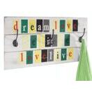 Shabby Wandgarderobe Love-Life mit 3 Haken 30x60cm Shabby Wandgarderobe Love-Life mit 3 Haken 30x60cm
