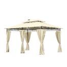 Gartenpavillon LED 3 x 4 m beige