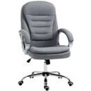 Bürostuhl 360° Ergonomisch Wippfunktion Grau Leinen Bürostuhl 360° Ergonomisch Wippfunktion Grau Leinen