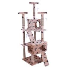 Katzenkratzbaum 182cm beige mit Pfoten