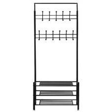 Garderobe mit 3 Schuhablagen schwarz
