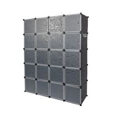 Kleiderschrank Steckregal schwarz / weiss 20 Boxen