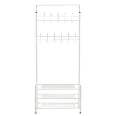 Garderobe mit 3 Schuhablagen weiss