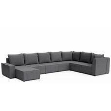 Ecksofa JAVIN 7-Sitzer anthrazit