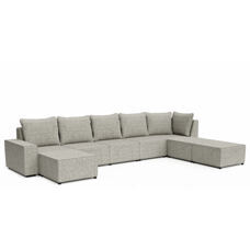 Ecksofa JAVIN 6-Sitzer grau