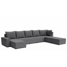 Ecksofa JAVIN 6-Sitzer anthrazit