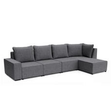 Sofa JAVIN 4-Sitzer anthrazit