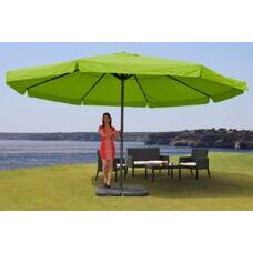 Gastronomie Sonnenschirm Meran Pro mit Volant Ø 5m ~ grün mit Ständer