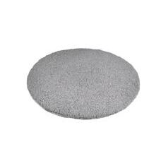 Hochflor Teppich rund 120 cm grau