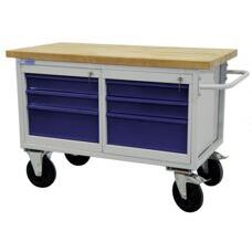 Werkbank-Tischwagen 830x1300x600 mm, 6 Schubladen ADB