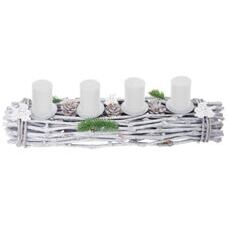 Adventskranz Weihnachtsdeko 60cm Kerzen weiss