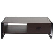 Couchtisch Wohnzimmertisch 41x120x60cm Metall MDF dunkelbraun