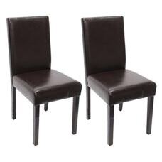 2x Esszimmerstuhl Littau ~ braun dunkle Beine
