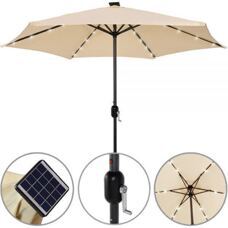 Alu Sonnenschirm mit Solar LED Beleuchtung Ø 270cm
