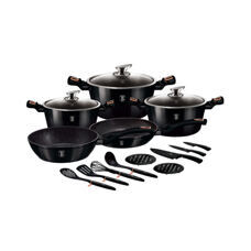 Berlinger Haus 17-teiliges Kochgeschirr-Set Shiny Black Edition