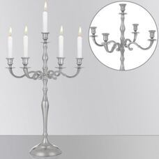 Kerzenständer 5-armig Alu vernickelt 78cm
