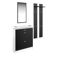 Garderobe Set KASPER schwarz/weiss