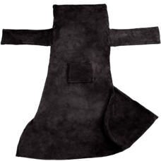 2x Kuscheldecken mit Ärmeln, 200x170cm, schwarz
