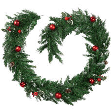 Weihnachtsgirlande mit Kugeln und Tannenzapfen