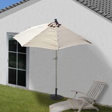 Alu-Sonnenschirm halbrund Parla ~ 260cm creme mit Ständer