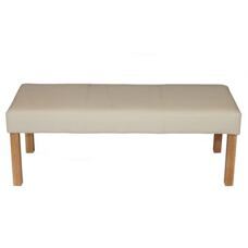 Sitzbank ~ 120x43x49 cm creme helle Beine