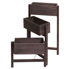 Pflanzregal T275 Standregal Pflanzkasten 65x108x15cm Vintage grau-braun
